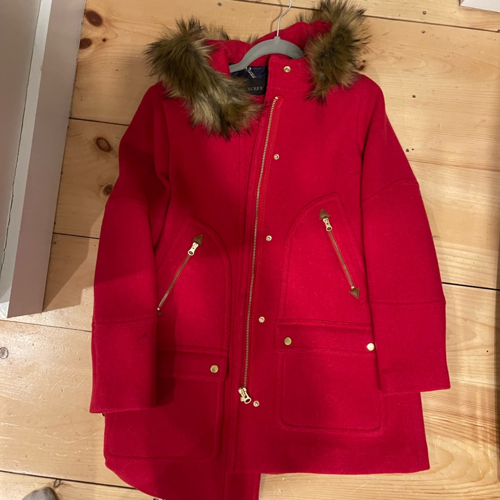 Red Jcrew Chateau jacket